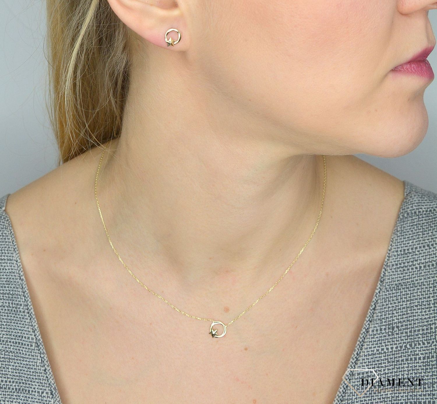 Złoty naszyjnik 333 kółko z gwiazdką ZW-X-000-N42-CA18052.jpg