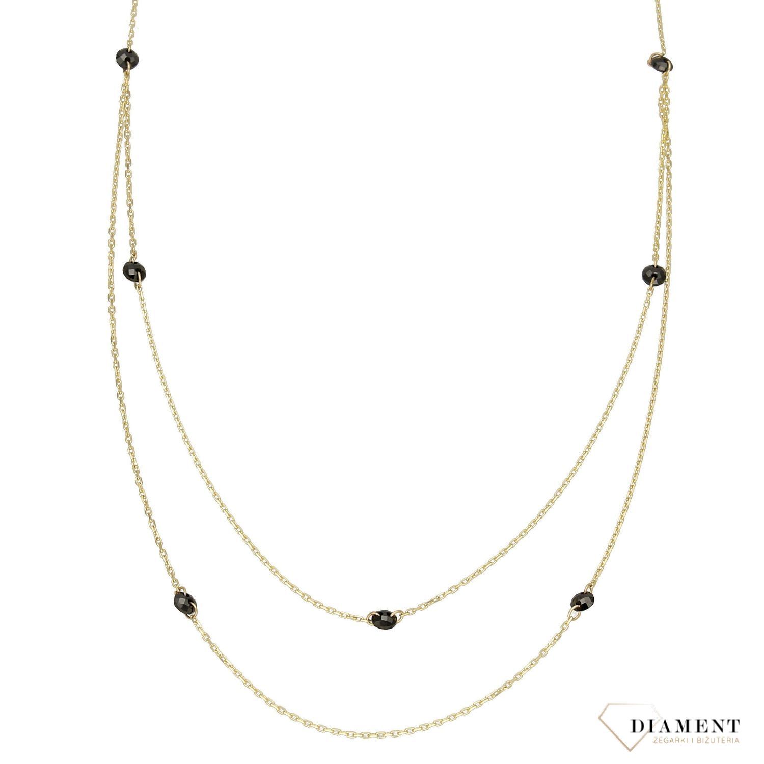 Naszyjnik złoty celebrytka ozdobiony czarnymi cyrkoniami (2).jpg
