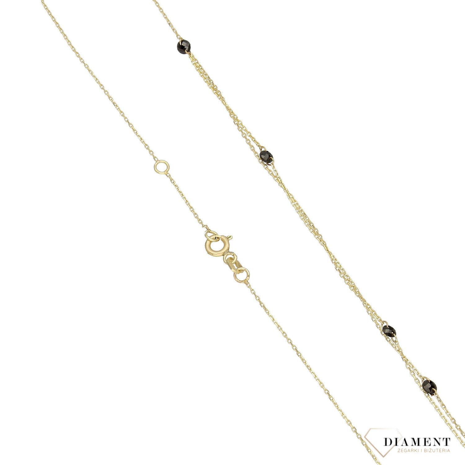 Naszyjnik złoty celebrytka ozdobiony czarnymi cyrkoniami (2).jpg