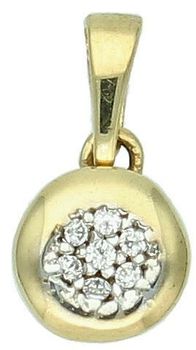 Zawieszka złota okrągła z cyrkoniami pr 333, ZW-X-X08-D00-LB10243.jpg