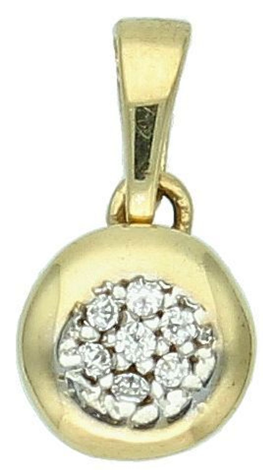 Zawieszka złota okrągła z cyrkoniami pr 333, ZW-X-X08-D00-LB10243.jpg