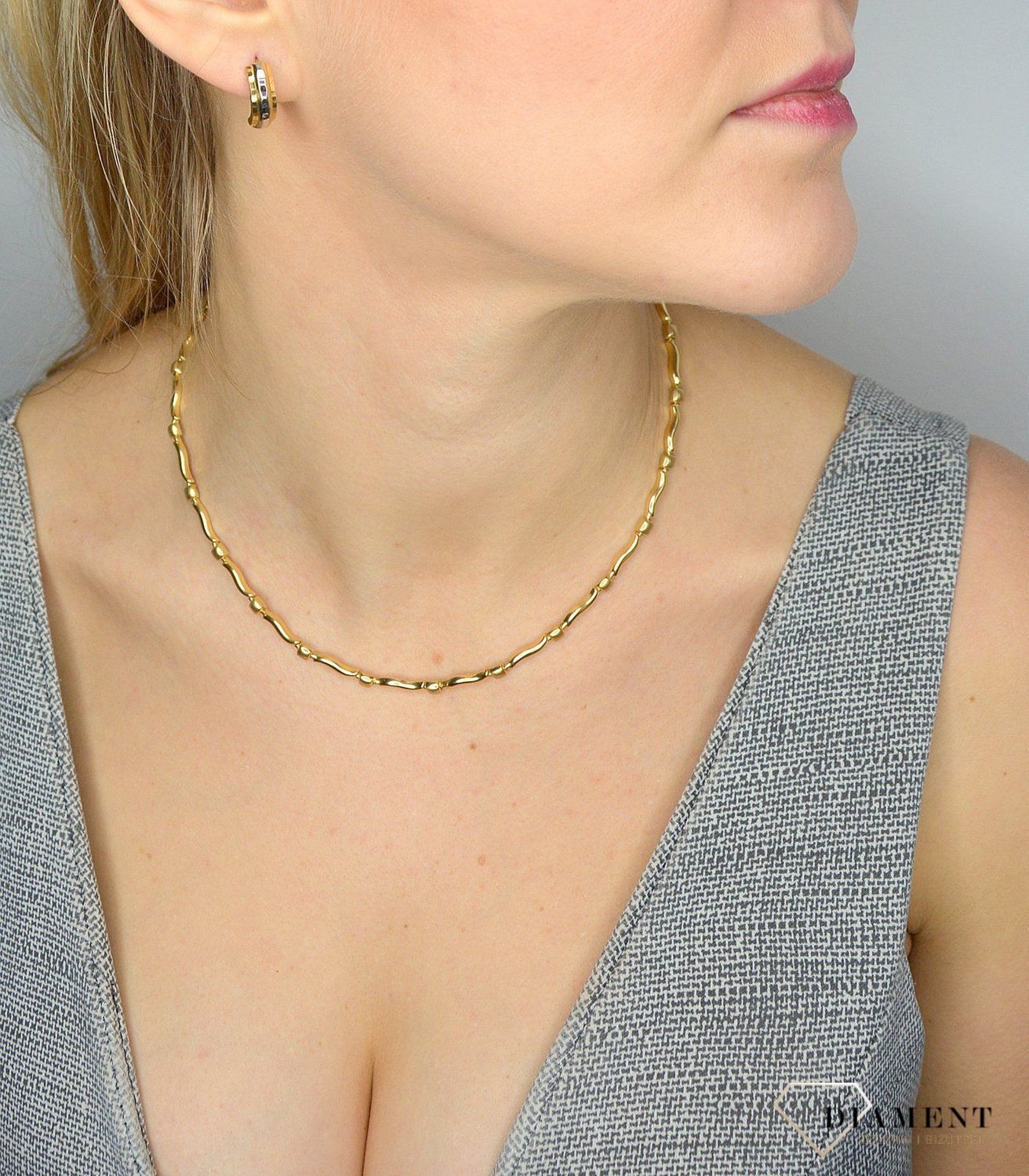 Złote kolczyki Yes 333 połączenie białego i żółtego z ZW-X-X09-D00-GA16442 💎.jpg