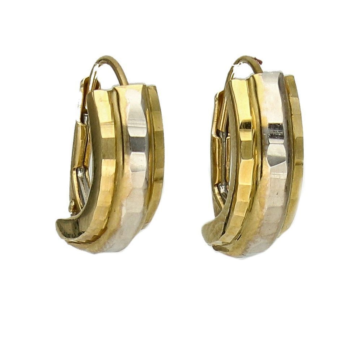 Złote kolczyki Yes 333 połączenie białego i żółtego z ZW-X-X09-D00-GA16442 💎.jpg