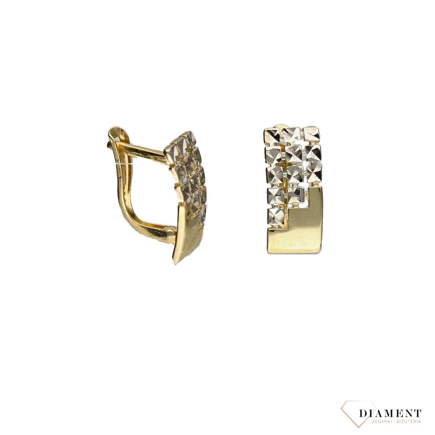 Złote kolczyki na angielskie zapięcie 333 Oryginalny wzór.jpg