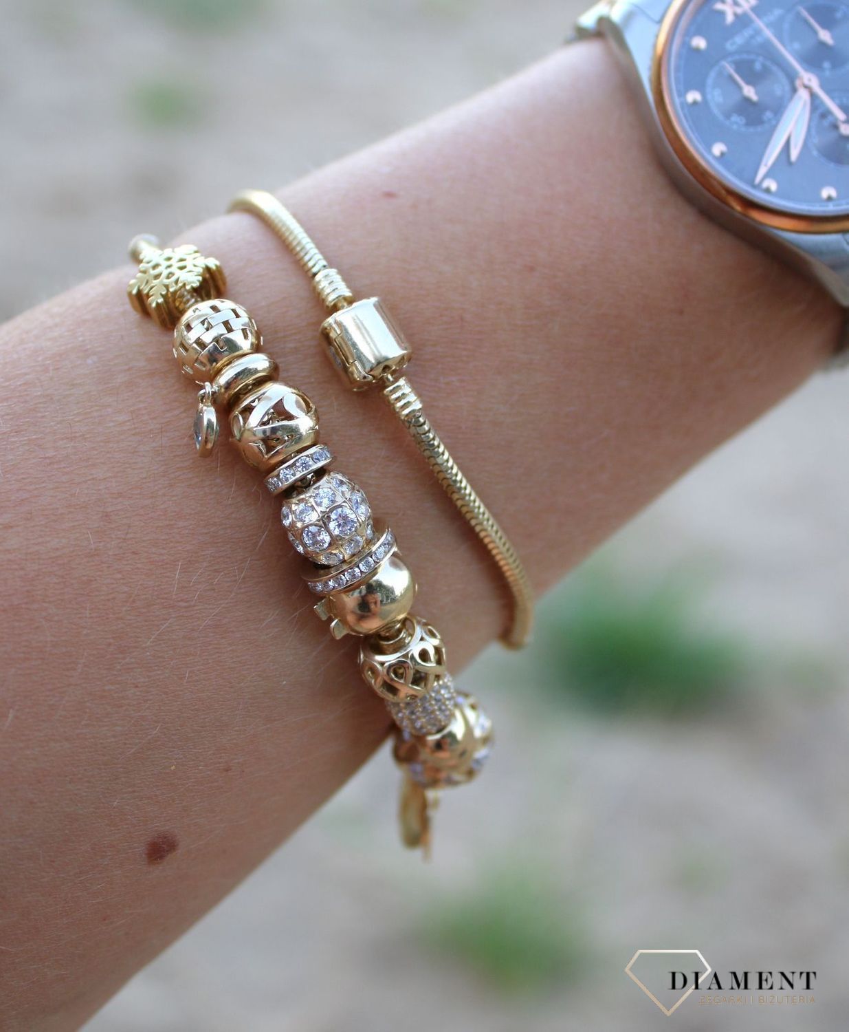 Złota zawieszka charms do bransoletki Yes 333 'Uczucie'v.jpg