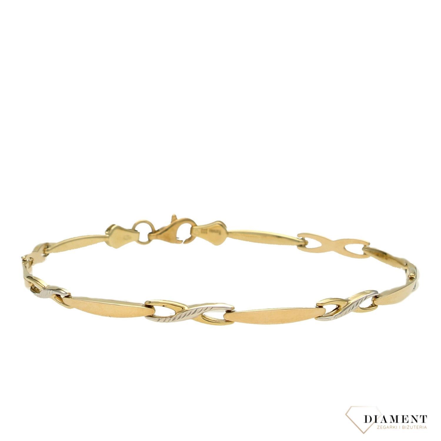 Złota bransoletka żółte i białe złoto. Złote Bransoletki Damskie w Sklepie z Biżuterią zegarki-diament.pl to idealny pomysł na prezent dla kobiety (2).jpg