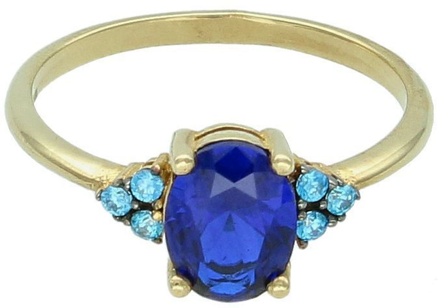 Złoty pierścionek zaręczynowy niebieska cyrkonia próba 333 rozmiar 15, ZW-X-X09-N00-EW17912. Subtelny i elegancki pierścionek zaręczynowy wykonany ze złota próby 3331.jpg