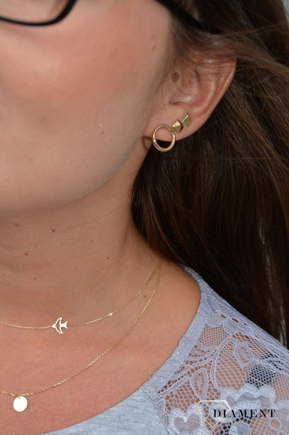 Złote kolczyki 333 koła na sztyft ZW-X-X09-N00-FA14109.jpg