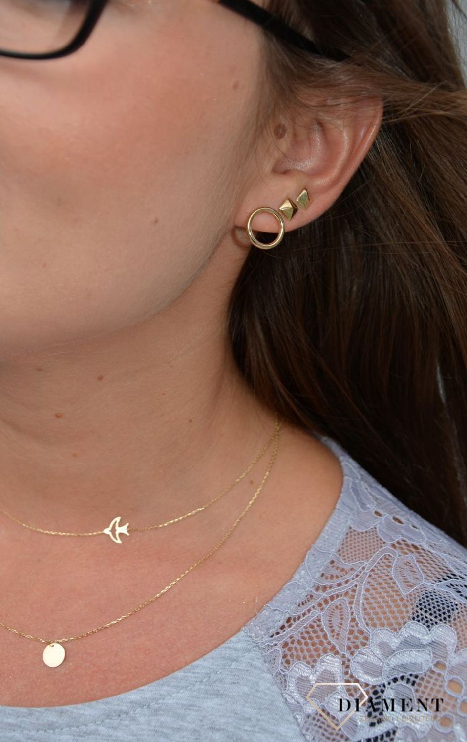 Złote kolczyki 333 koła na sztyft ZW-X-X09-N00-FA14109.jpg