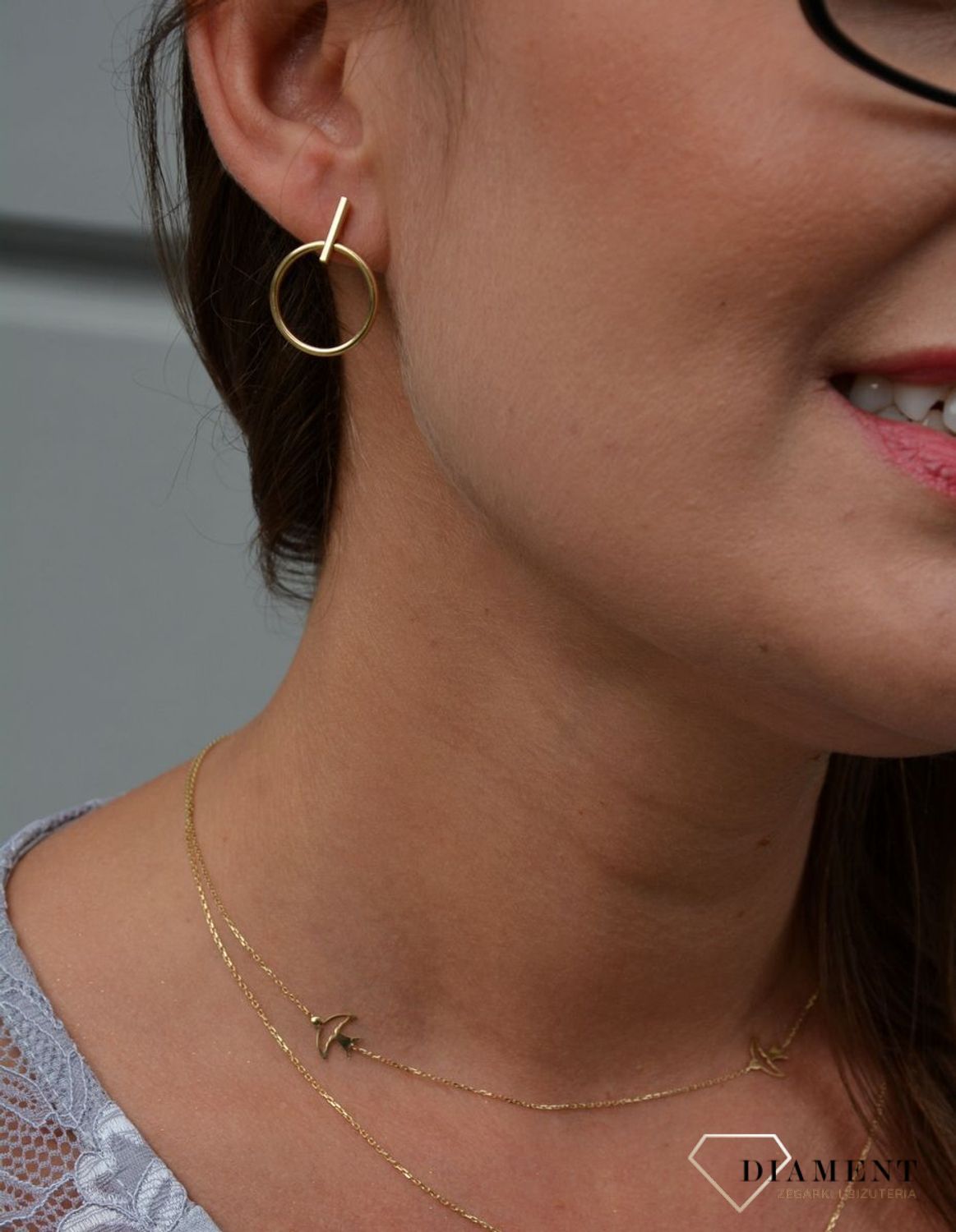 Złote kolczyki 333 kołka z blaszką prostokątną ZW-X-X09-N00-FA16020.jpg