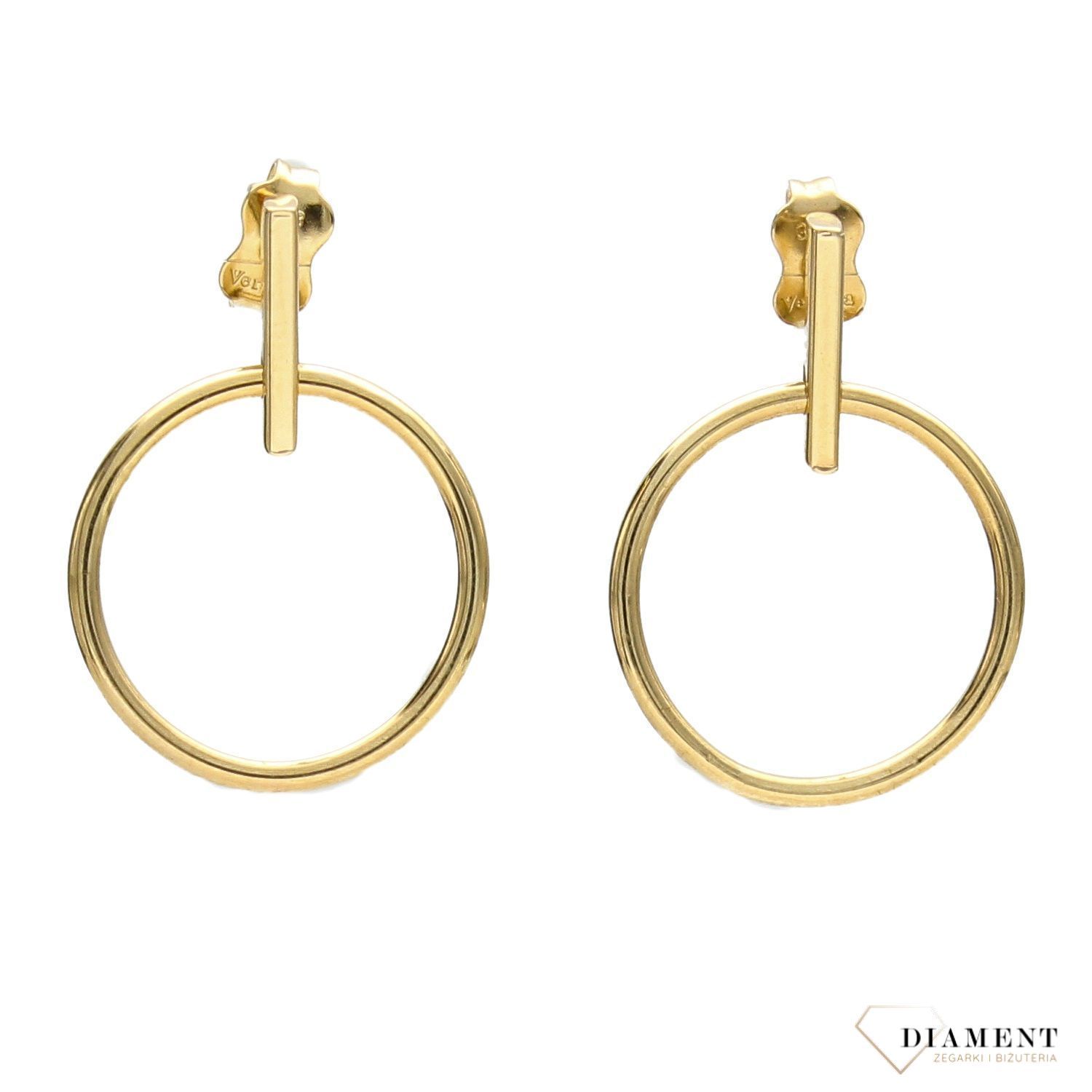 Złote kolczyki 333 kołka z blaszką prostokątną ZW-X-X09-N00-FA16020.jpg