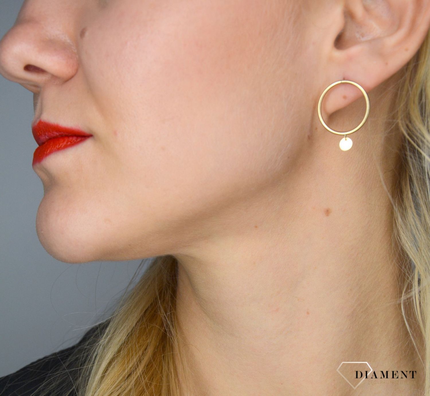 Złote kolczyki koła 333 z kółkiem.jpg