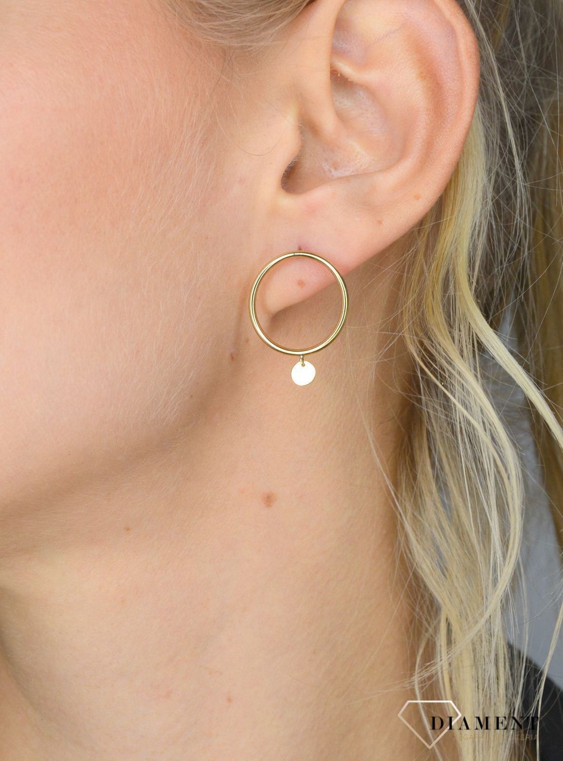 Złote kolczyki koła 333 z kółkiem.jpg