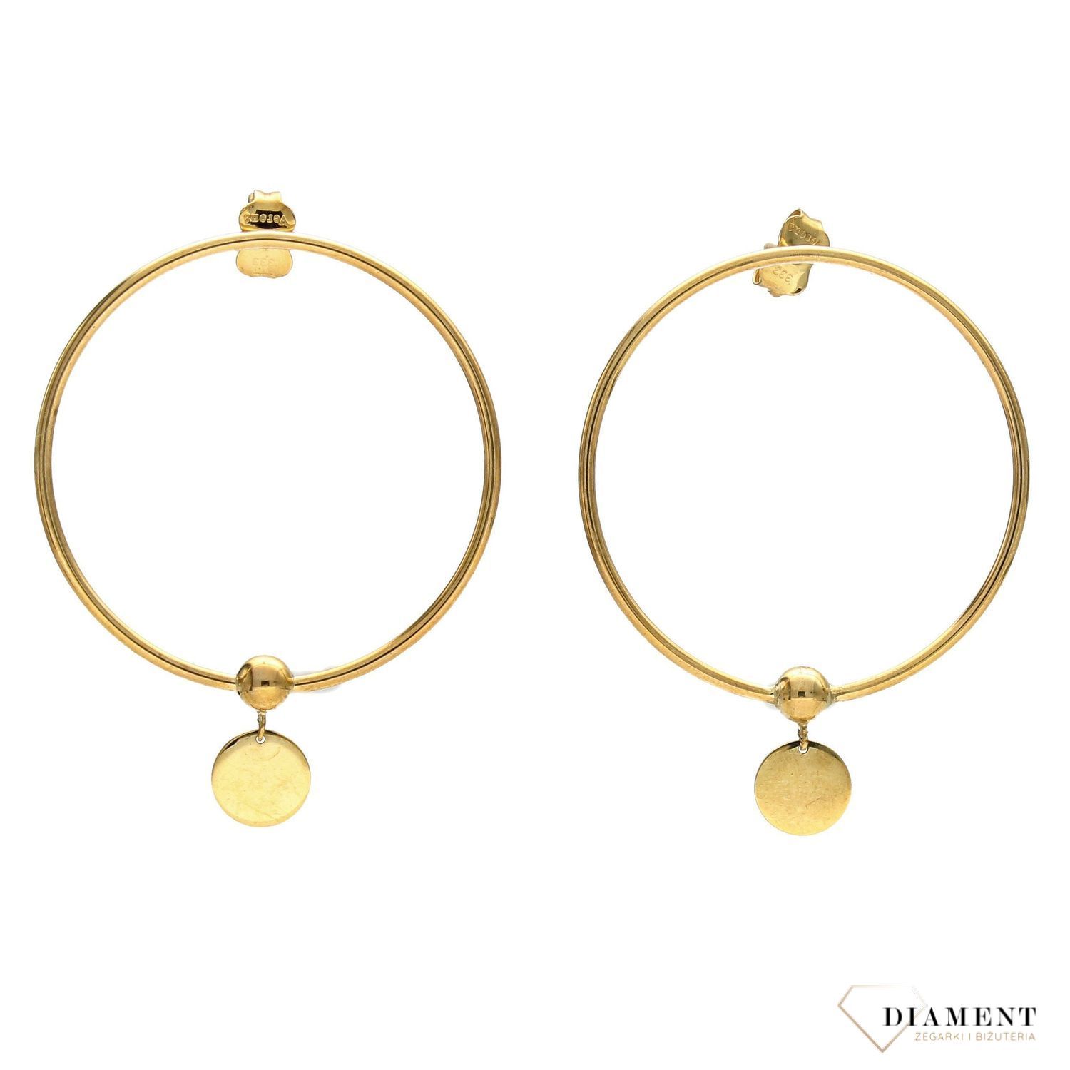 Złote kolczyki 333 koła z kółkiem ZW-X-X09-N00-FA17133.jpg