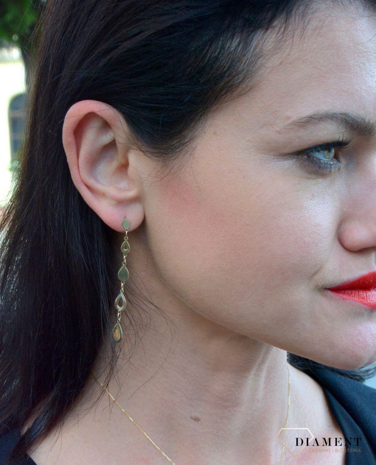 Złote kolczyki YES wiszące długie łezki 333 ZW-X-X09-N00-FA17933.jpg