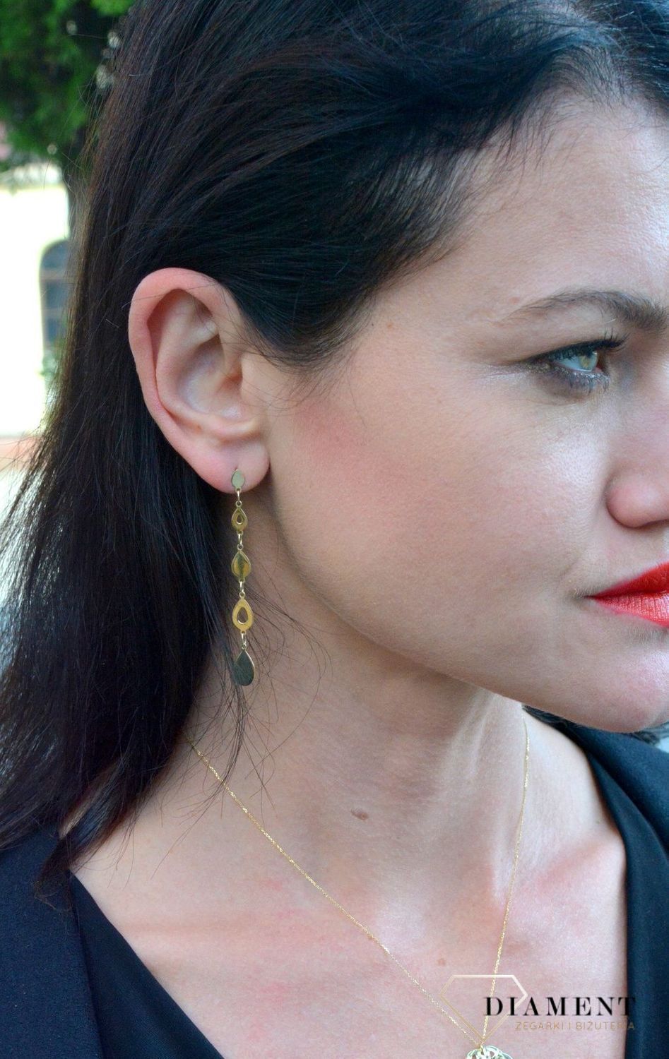 Złote kolczyki YES wiszące długie łezki 333 ZW-X-X09-N00-FA17933.jpg