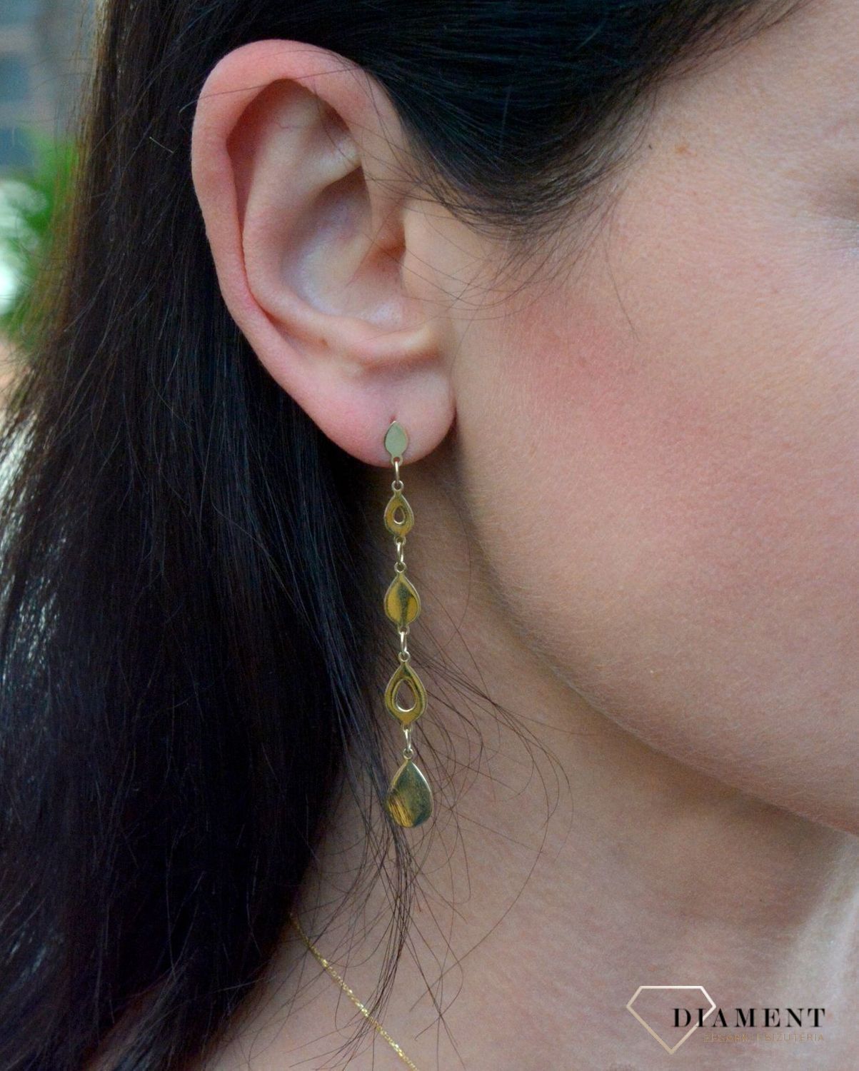 Złote kolczyki YES wiszące długie łezki 333 ZW-X-X09-N00-FA17933.jpg