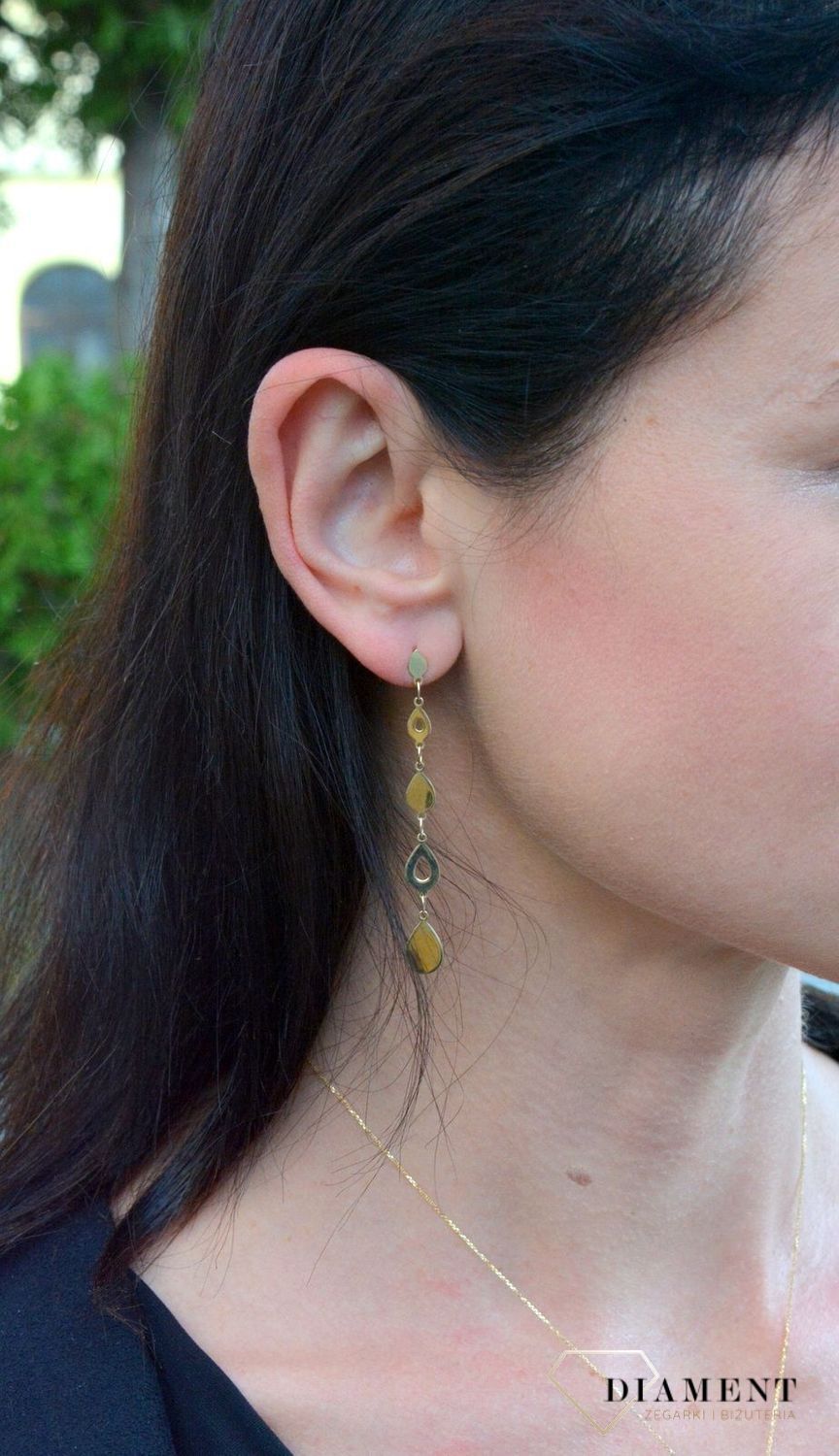 Złote kolczyki YES wiszące długie łezki 333 ZW-X-X09-N00-FA17933.jpg