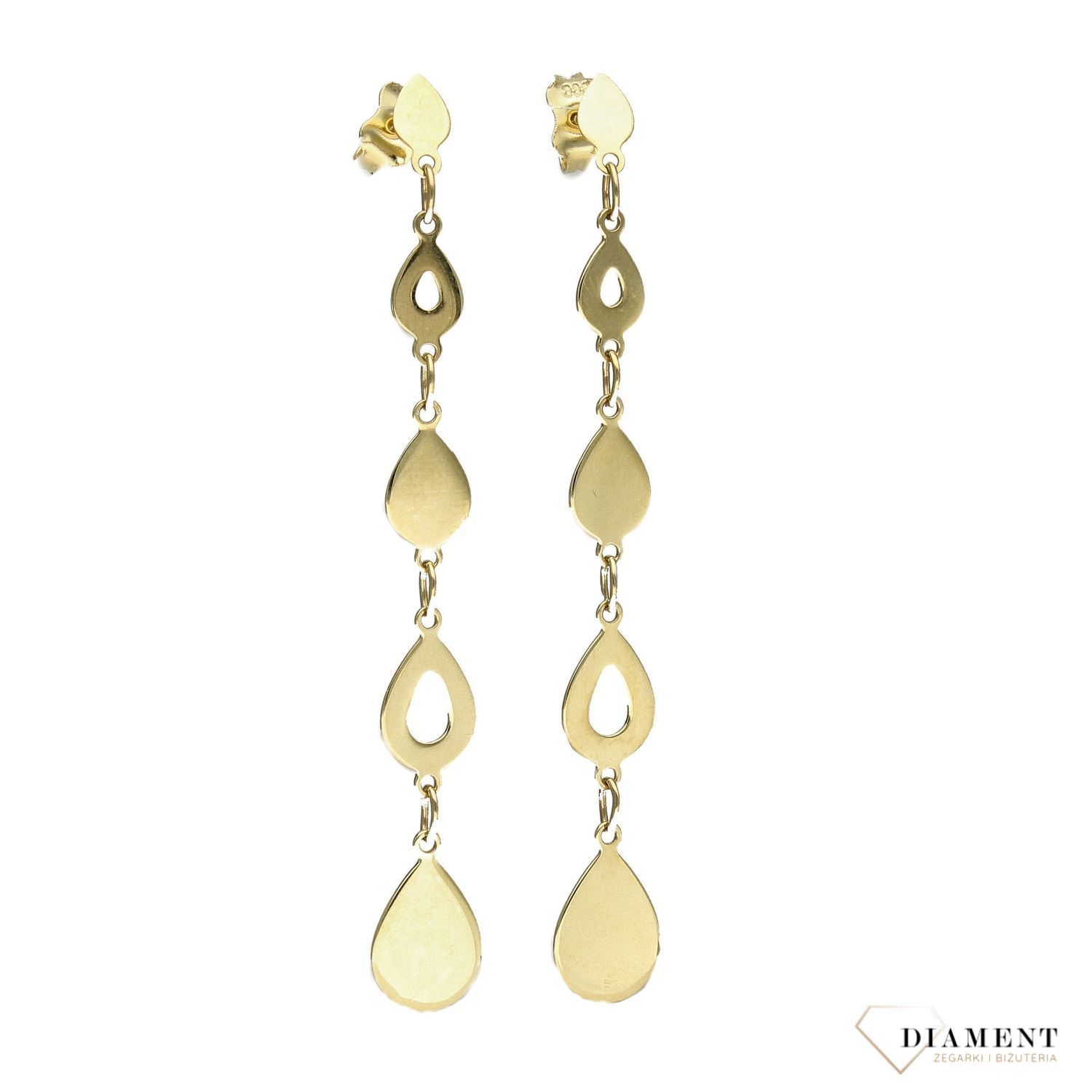 Złote kolczyki YES wiszące długie łezki 333 ZW-X-X09-N00-FA17933.jpg