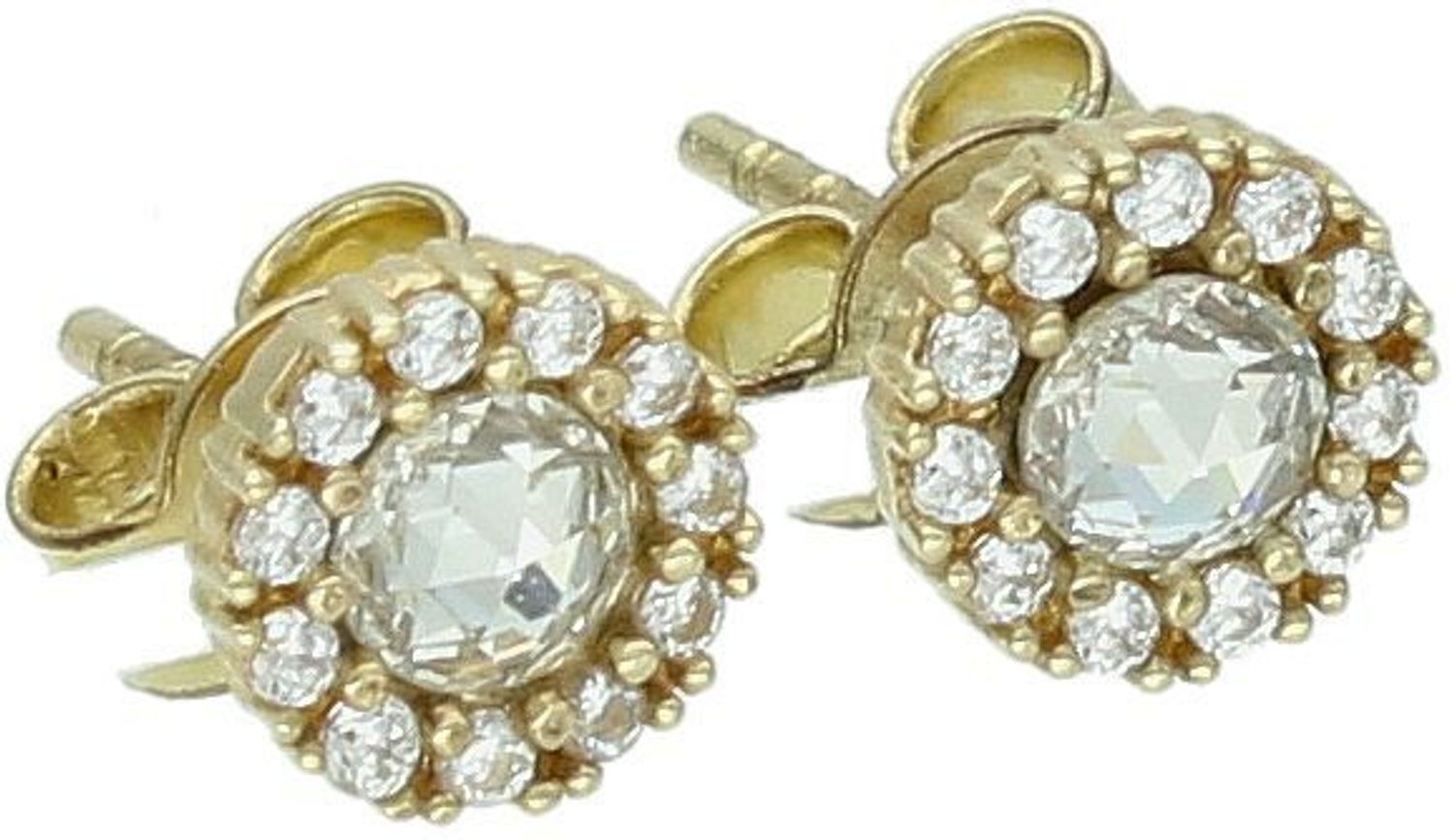 Kolczyki złote wkrętki w cyrkonie pr 333, ZW-X-X09-N00-FB14497.  Subtelne i eleganckie złote kolczyki wkrętki, ozdobione lśniącymi cyrkoniami, to idealny wybór dla kobiet ceniących minimalizm.jpg