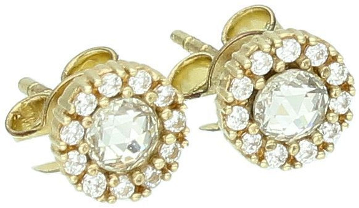 Kolczyki złote wkrętki w cyrkonie pr 333, ZW-X-X09-N00-FB14497.  Subtelne i eleganckie złote kolczyki wkrętki, ozdobione lśniącymi cyrkoniami, to idealny wybór dla kobiet ceniących minimalizm.jpg