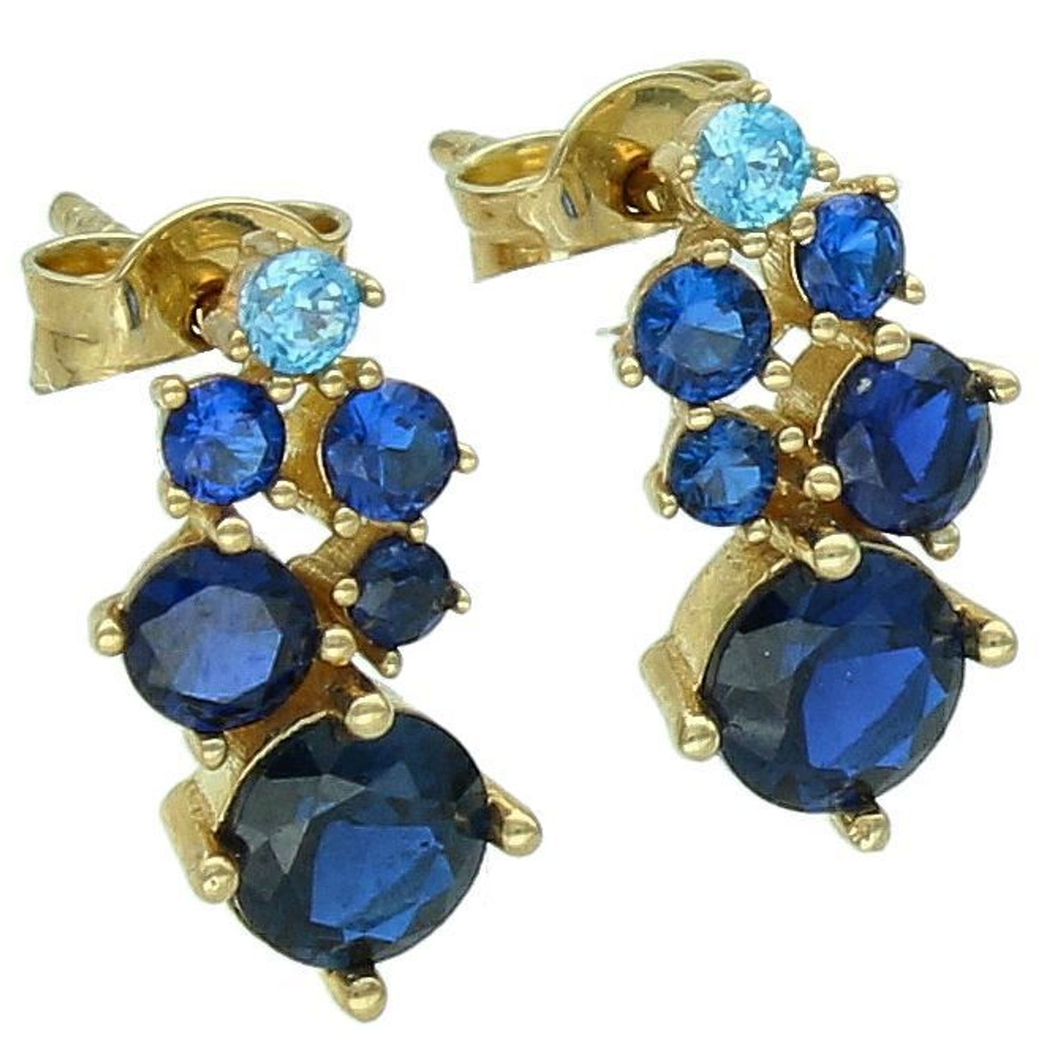 Kolczyki złote pr 333 niebieskie cyrkonie, ZW-X-X09-N00-FG17253 Dodaj odrobinę koloru i blasku do swojej kolekcji biżuterii dzięki złotym kolczykom wkręcanym, ozdobionym niebieskimi cyrkoniami1.jpg