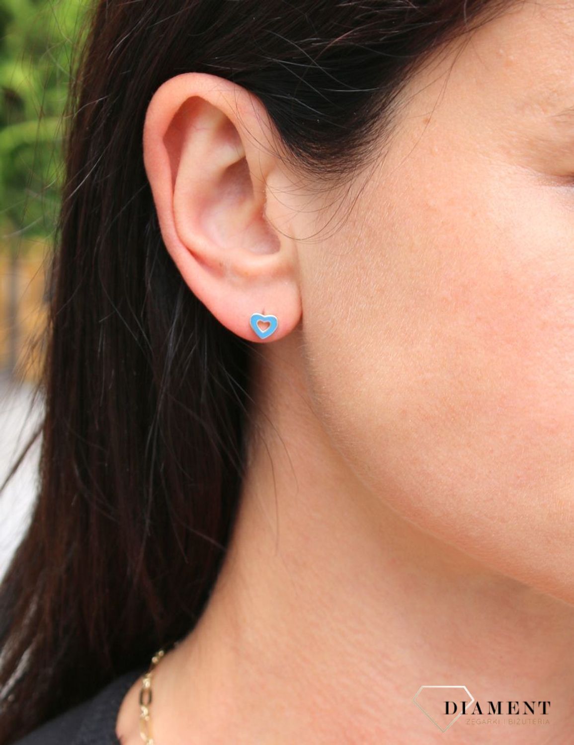 Złote kolczyki dla dziewczynki 333 niebieskie serduszko ZW-X-X09-N00-FL18138.jpg