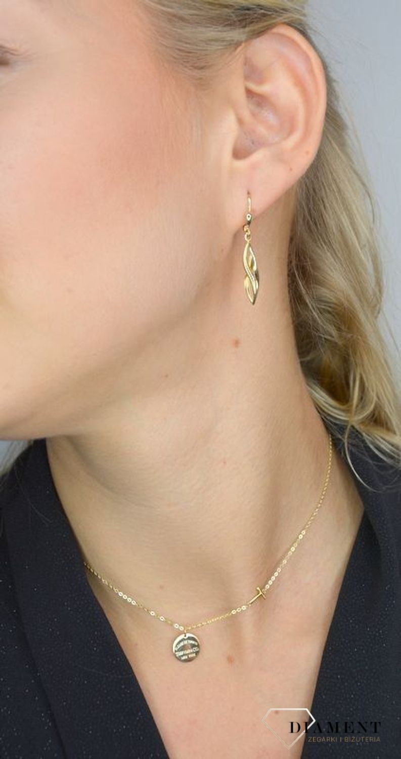 Złote kolczyki Yes wiszące 'Splątana nieskończoność' ZW-Z-Z12-N00-GA17142.jpg