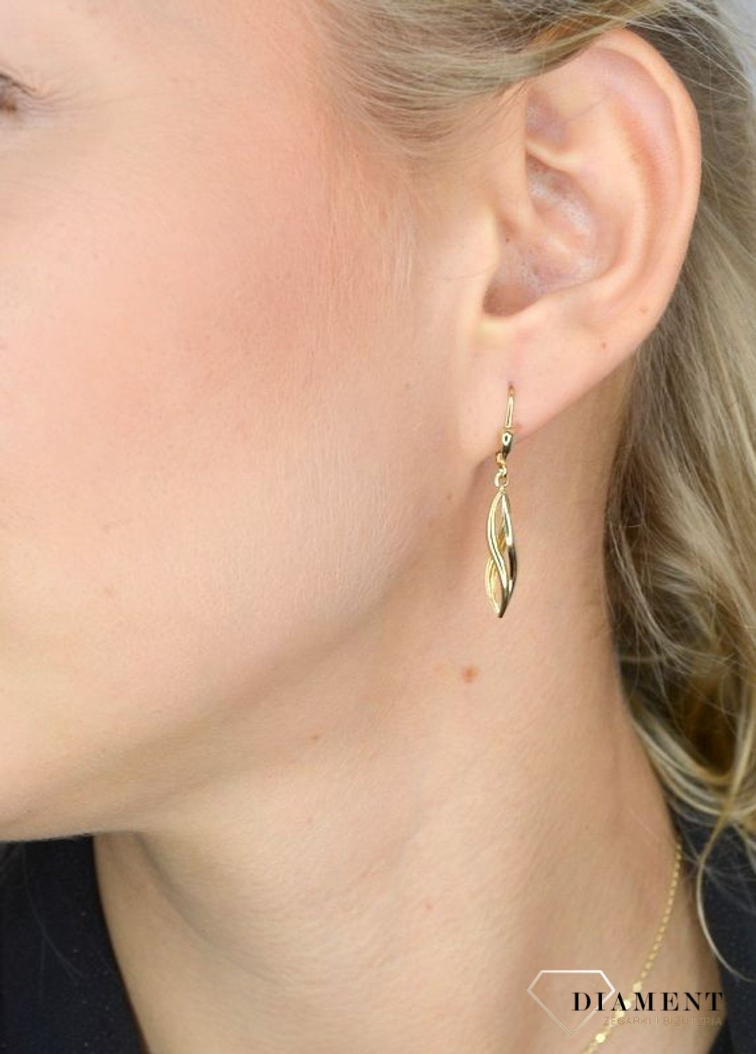 Złote kolczyki Yes wiszące 'Splątana nieskończoność' ZW-Z-Z12-N00-GA17142.jpg