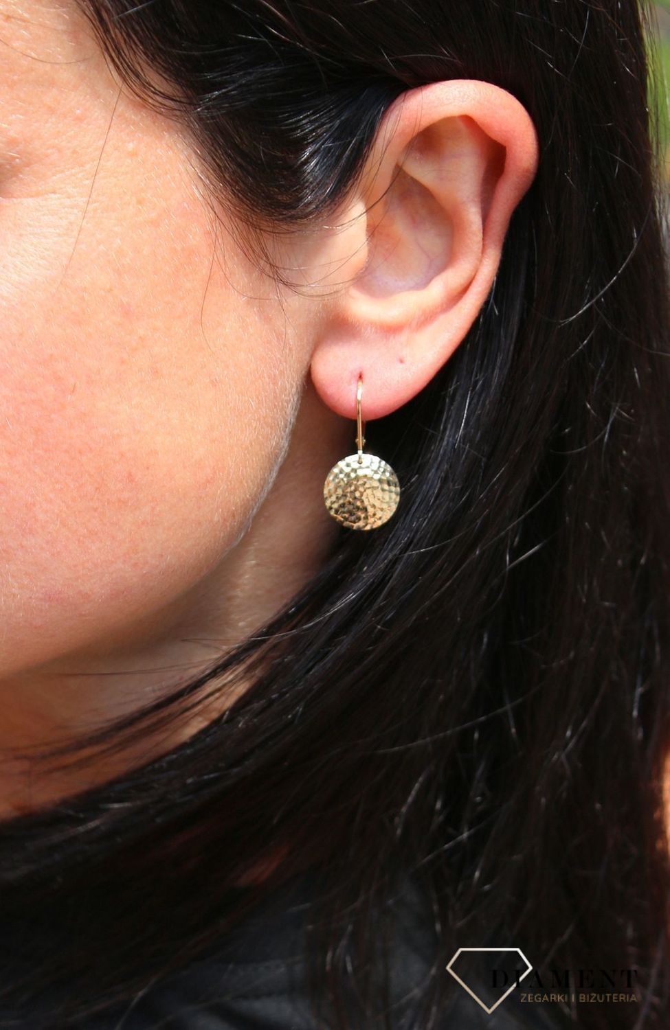 Złote kolczyki 333 wiszące, grawerowane blaszki ZW-X-X09-N00-GA18166.jpg