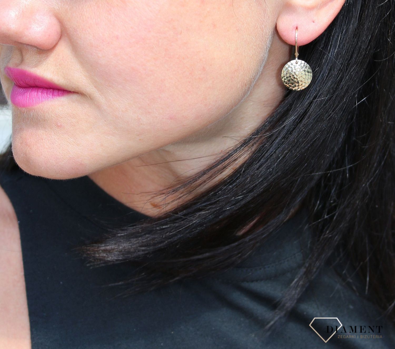 Złote kolczyki 333 wiszące, grawerowane blaszki ZW-X-X09-N00-GA18166.jpg