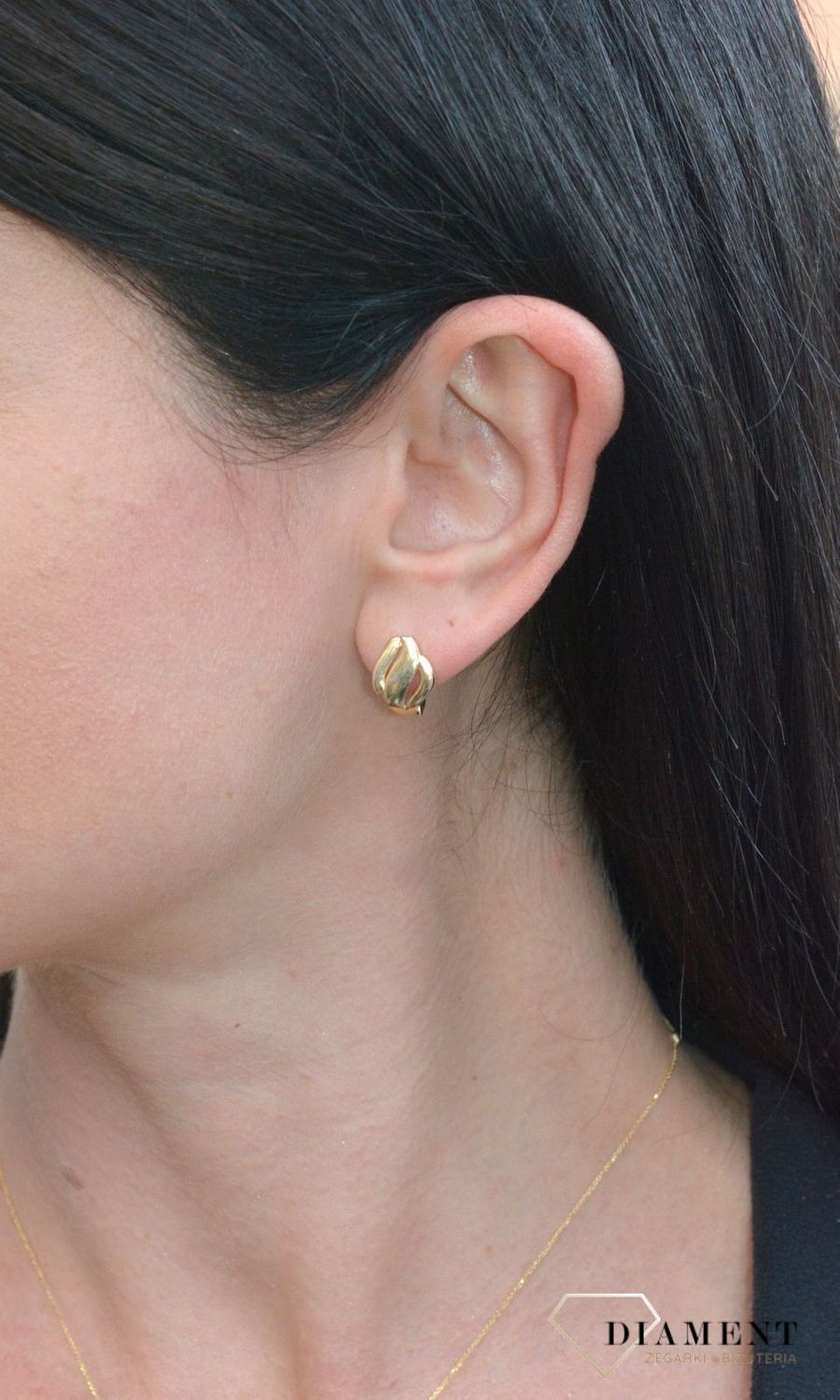 Kolczyki złote YES falowane na angielskie zapięcie 333 ZW-X-X09-N00-HA18352.jpg