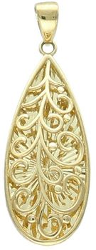 Złota zawieszka ażurowa łezka, grawerowany środek próba 333, ZW-X-X09-N00-LA16421. Elegancka i subtelna złota zawieszka w kształcie łezki to wyjątkowy dodatek, który podkreśli 2.jpg