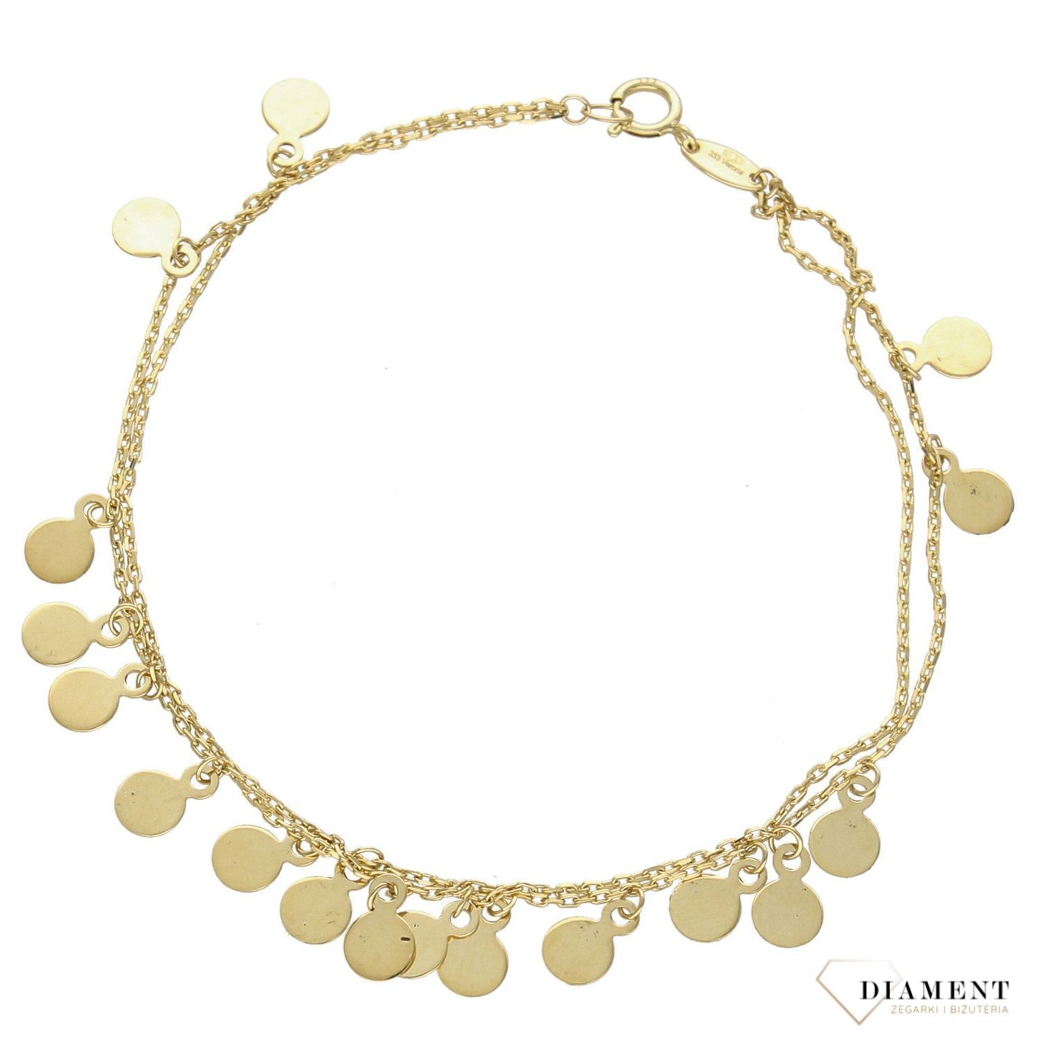 Złota bransoletka 333 damska drobne kółka  (1).jpg