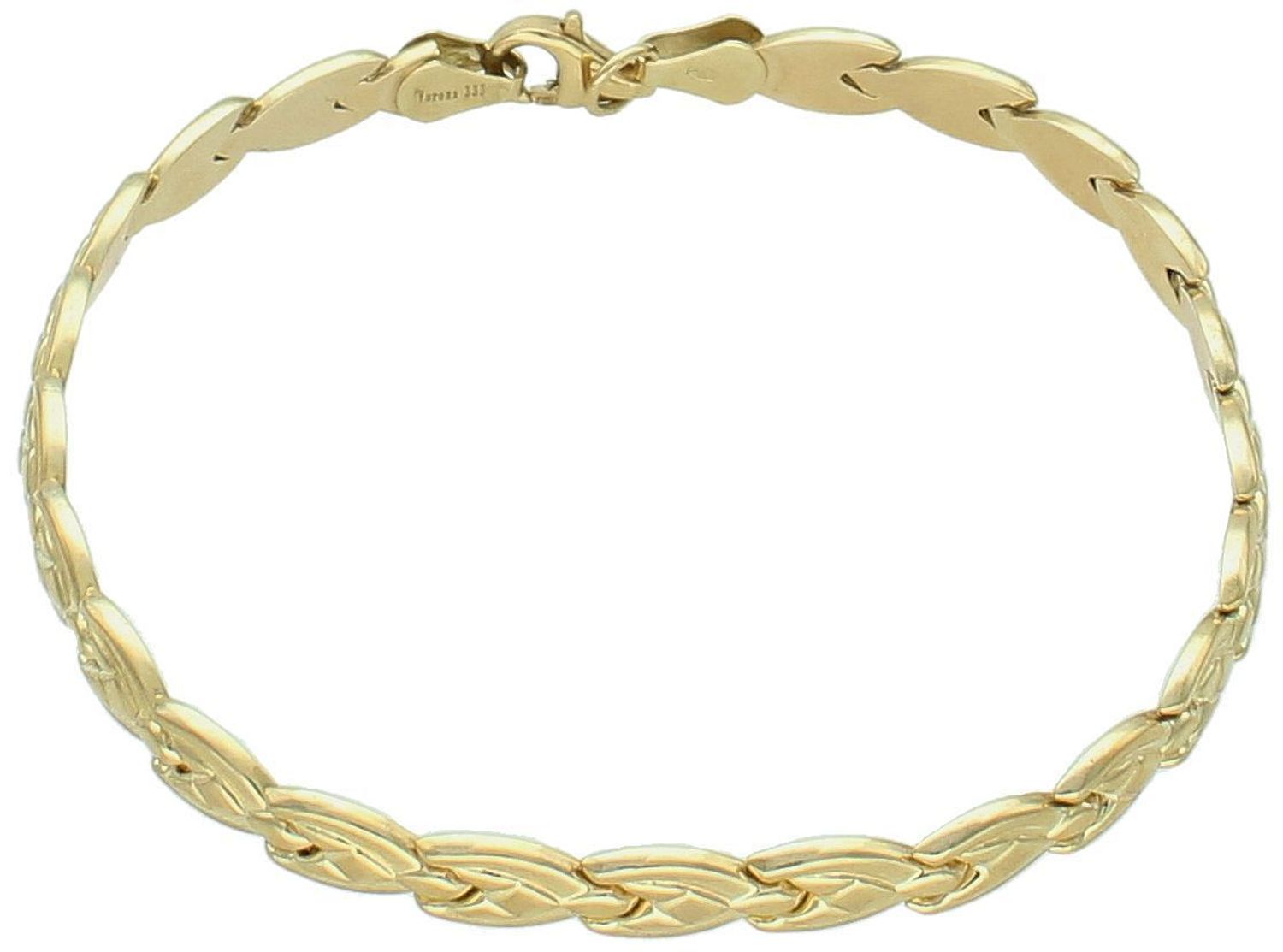 Bransoletka złota ozdobny splot pr 333, ZW-X-X09-N19-DA17200 Złota bransoletka wykonana z 8 karatowego żółtego złota. Złota biżuteria w oryginalnej formie.1.jpg