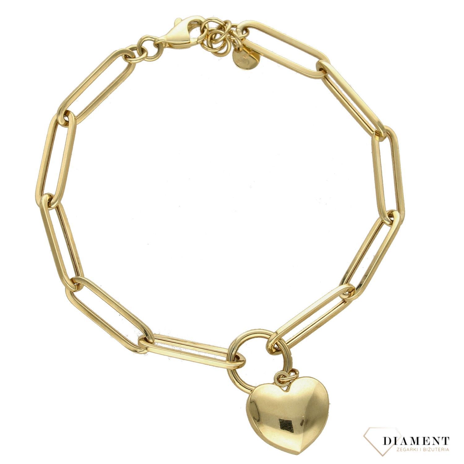Złota bransoletka 333 'Łańcuch z sercem' ZW-X-X09-N19-DA18192 (1).jpg