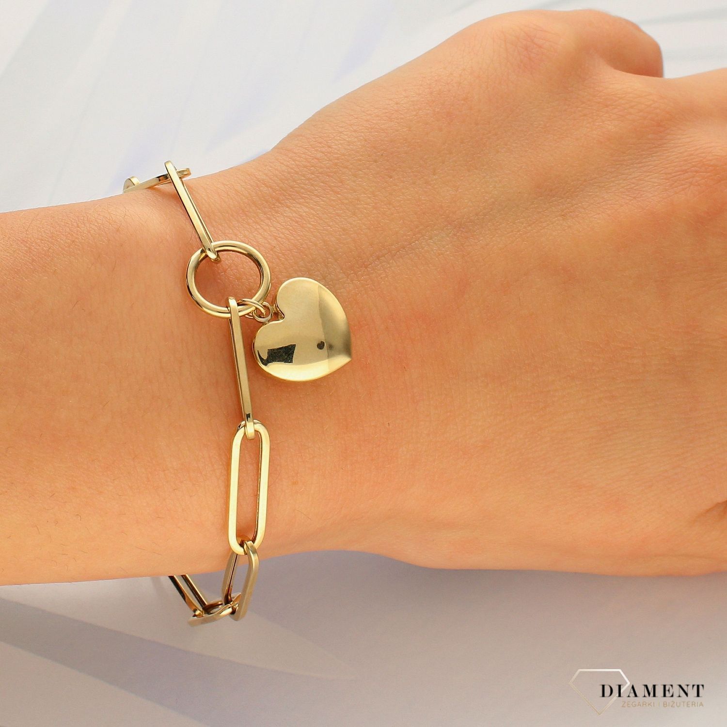 Złota bransoletka 333 'Łańcuch z sercem' ZW-X-X09-N19-DA18192 (1).jpg