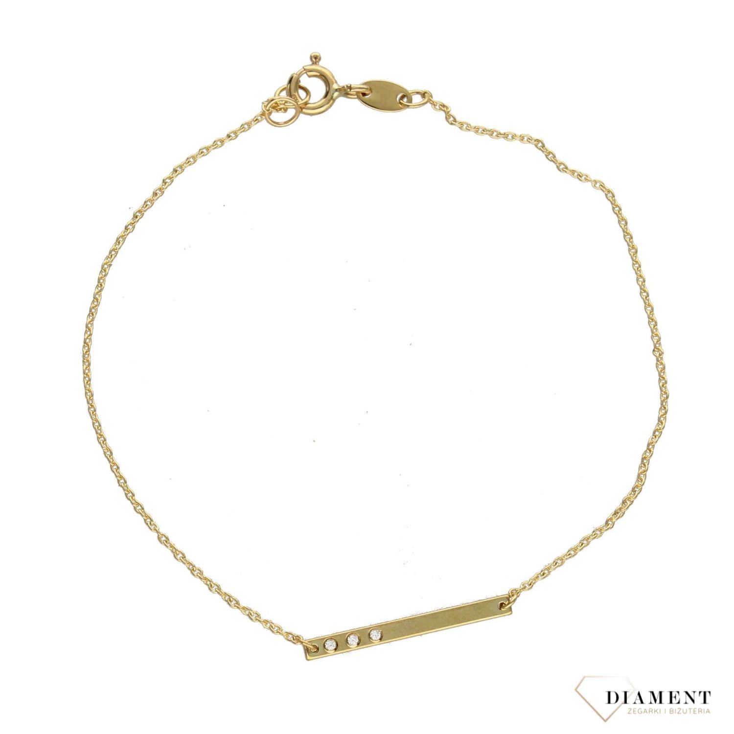 Złota bransoletka 333 blaszka z cyrkonią  (1).jpg