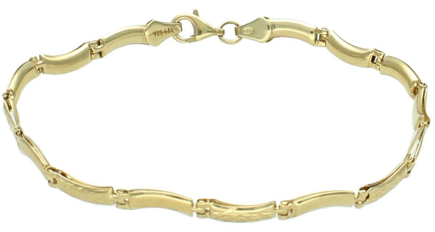 Bransoletka złota z ozdobnym wzorem grawerowana, pr 333 ZW-X-X09-N20-DA12212  Złota bransoletka wykonana z 8 karatowego żółtego złota. Powstała z połączenia podłużnych ogniw1.jpg