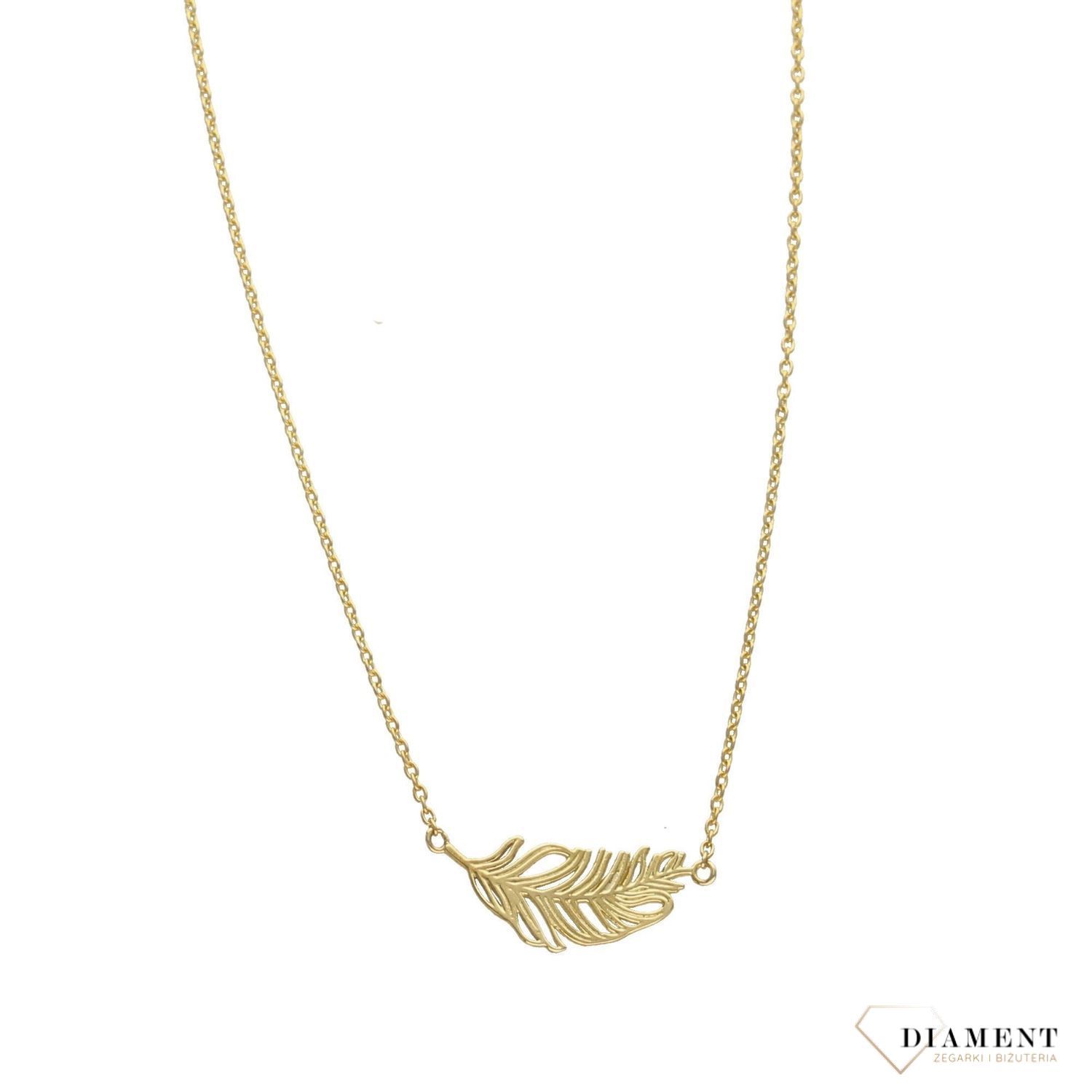 Złoty naszyjnik celebrytka z piórkiem ZW-X-X09-N45-CA16377.jpg