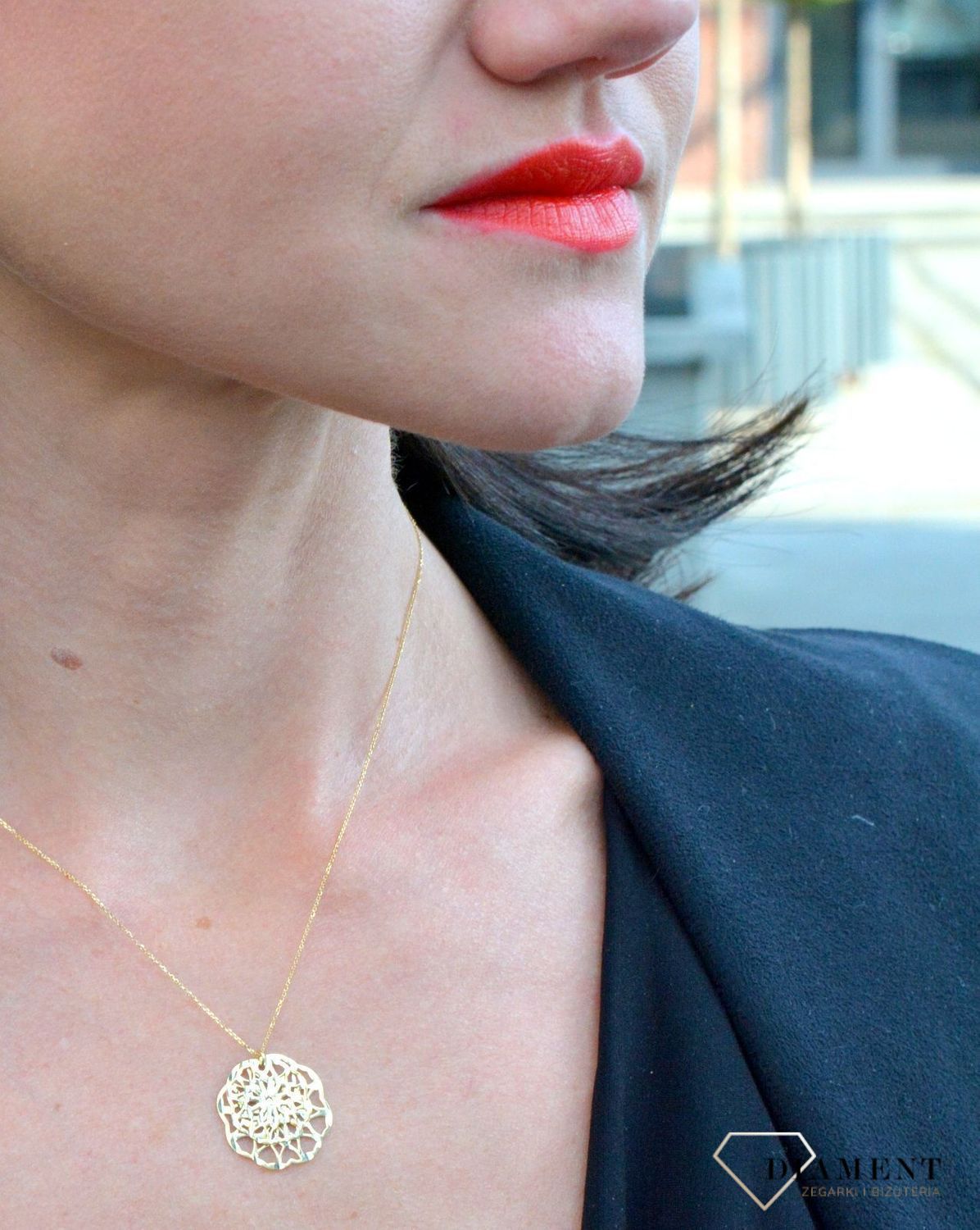 Złoty naszyjnik YES celebrytka z ażurową zawieszką 333 ZW-X-X09-N45-CA18224.jpg