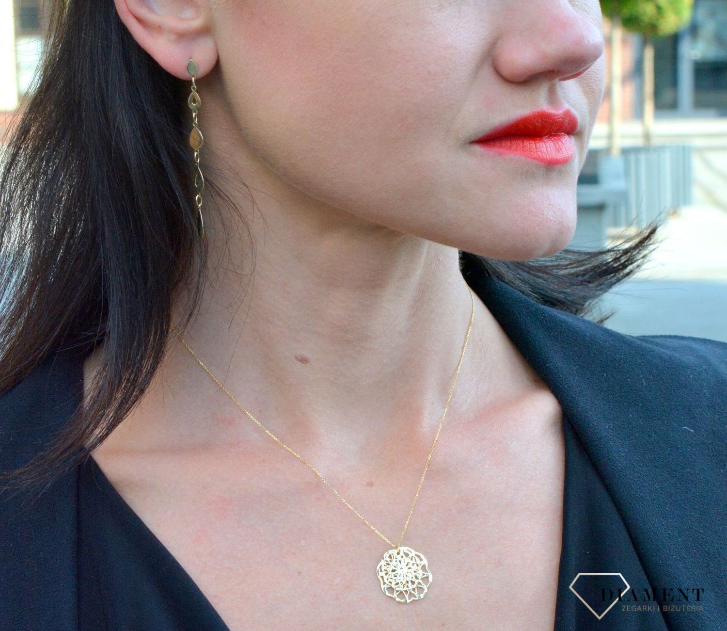 Złoty naszyjnik YES celebrytka z ażurową zawieszką 333 ZW-X-X09-N45-CA18224.jpg