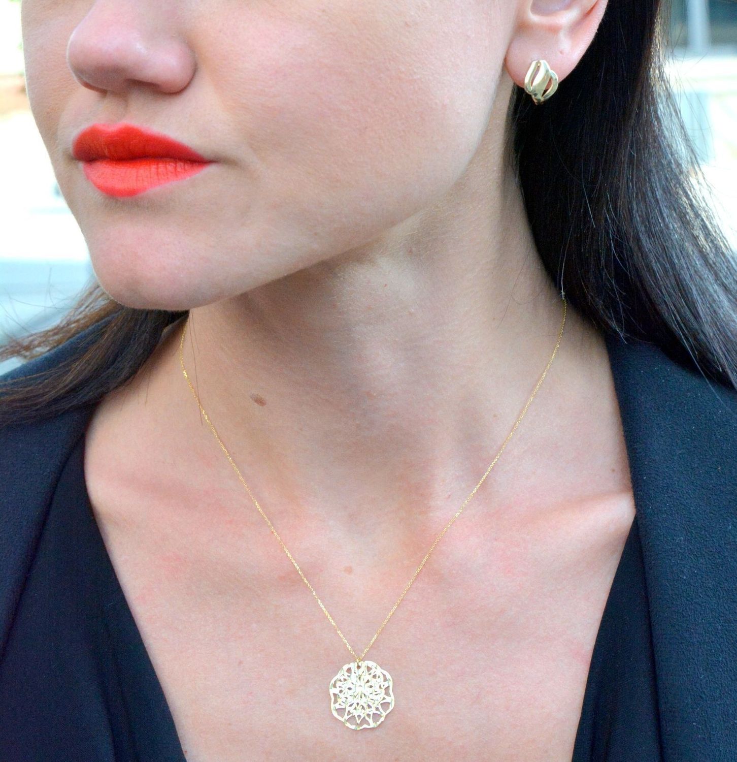 Złoty naszyjnik YES celebrytka z ażurową zawieszką 333 ZW-X-X09-N45-CA18224.jpg