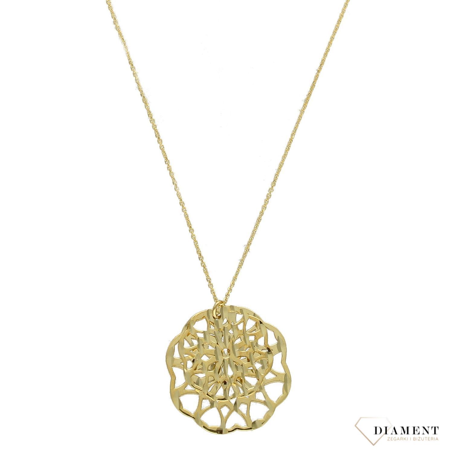 Złoty naszyjnik YES celebrytka z ażurową zawieszką 333 ZW-X-X09-N45-CA18224.jpg