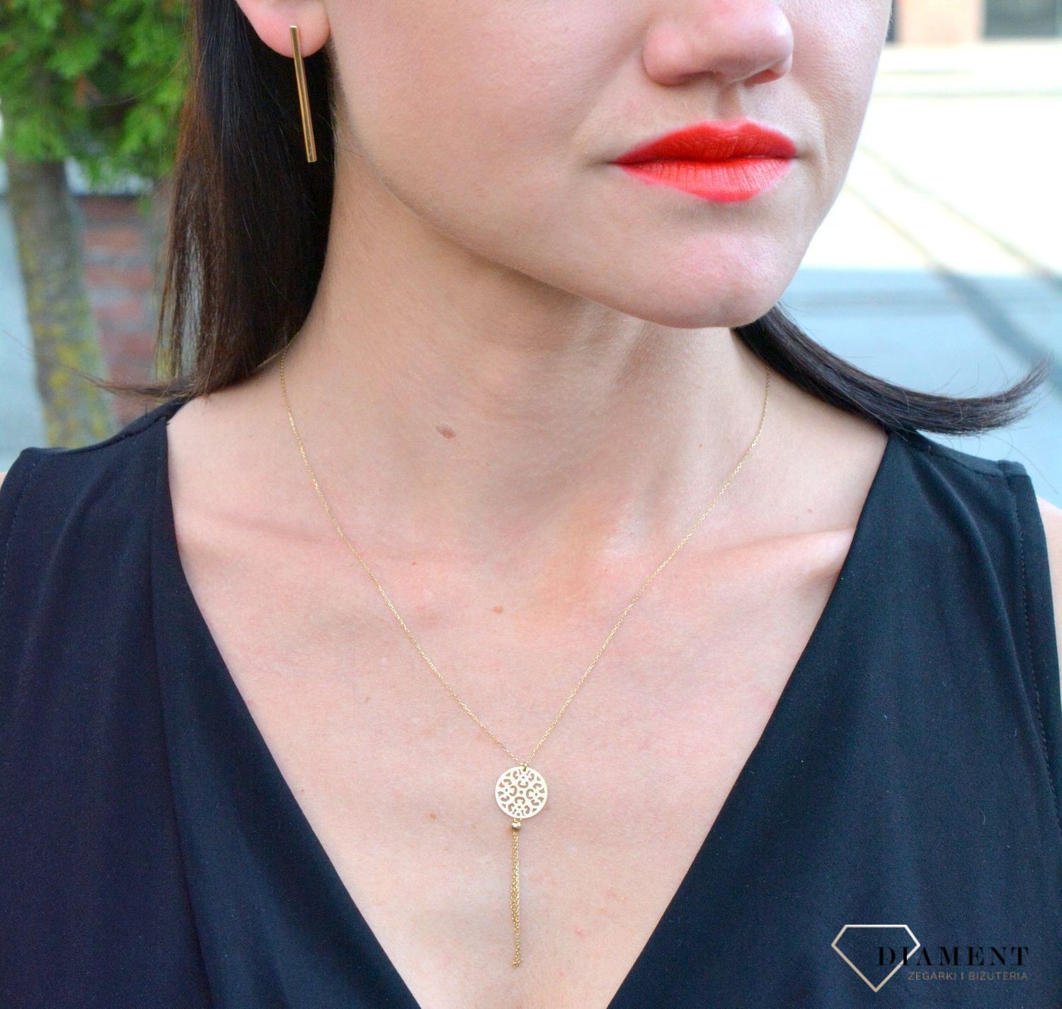 Złoty naszyjnik YES ażurowe kółko z łańcuszkami 333 ZW-X-X09-N50-CA17239..jpg