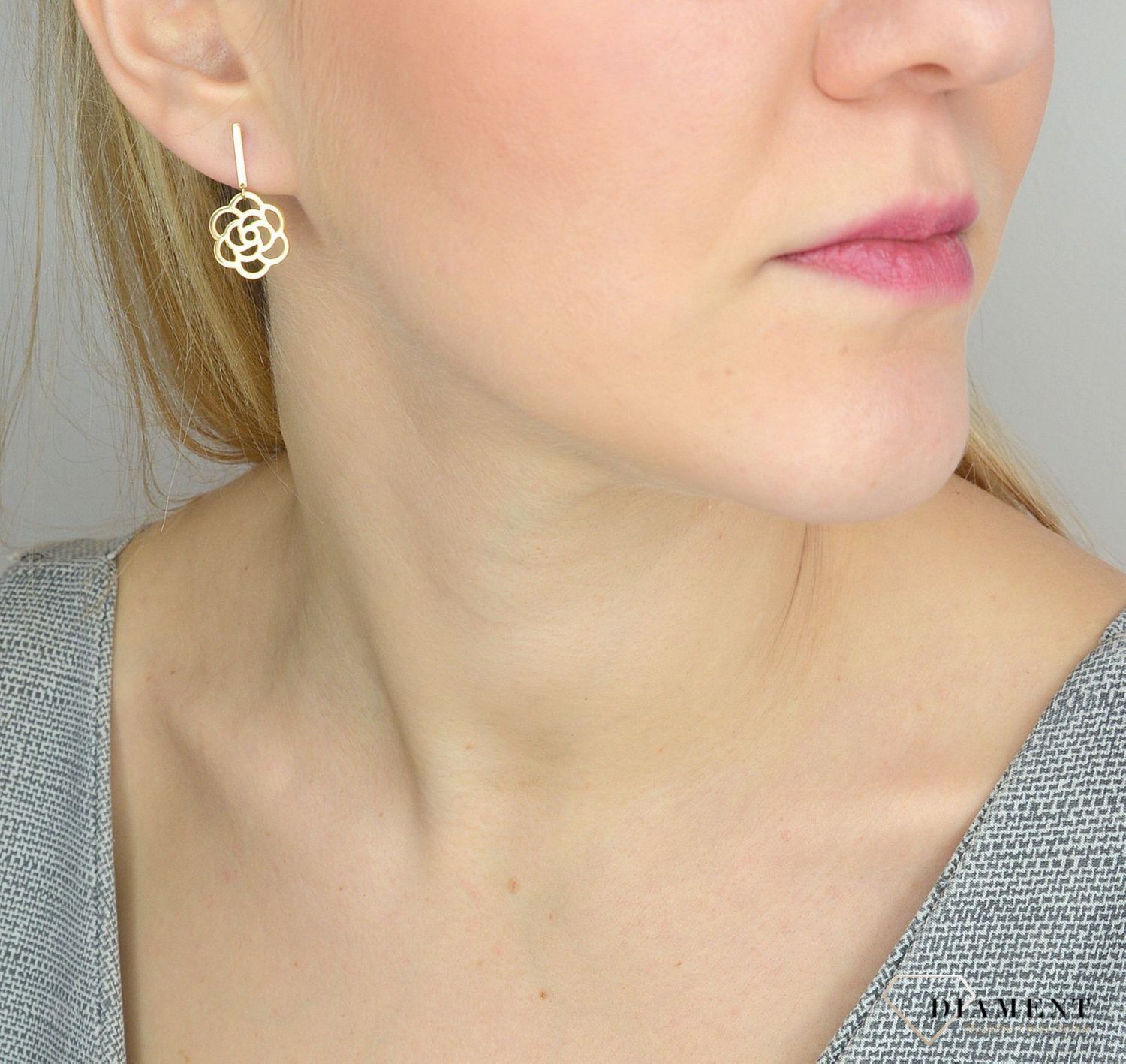 Kolczyki złote 585 ' wiszące ażurowe kwiaty'  ZW-Z-000-N00-FA17202.jpg