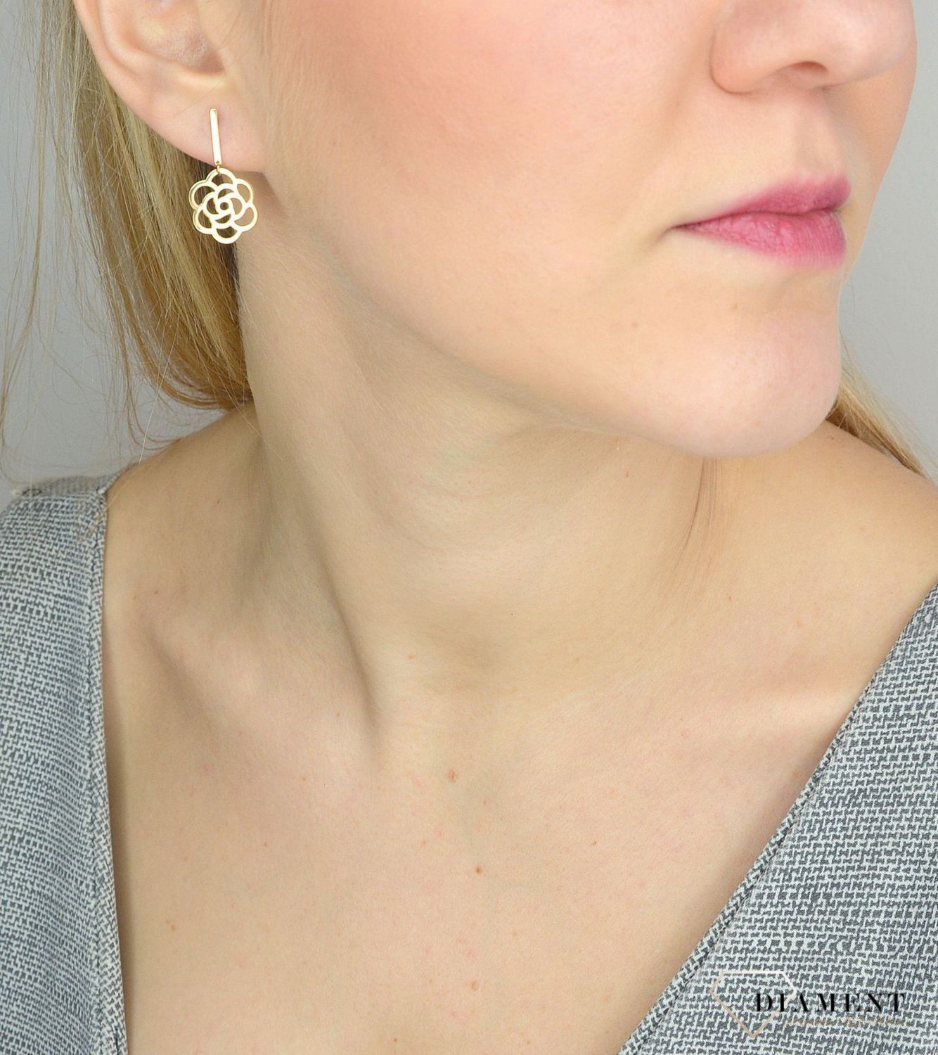 Kolczyki złote 585 ' wiszące ażurowe kwiaty'  ZW-Z-000-N00-FA17202.jpg