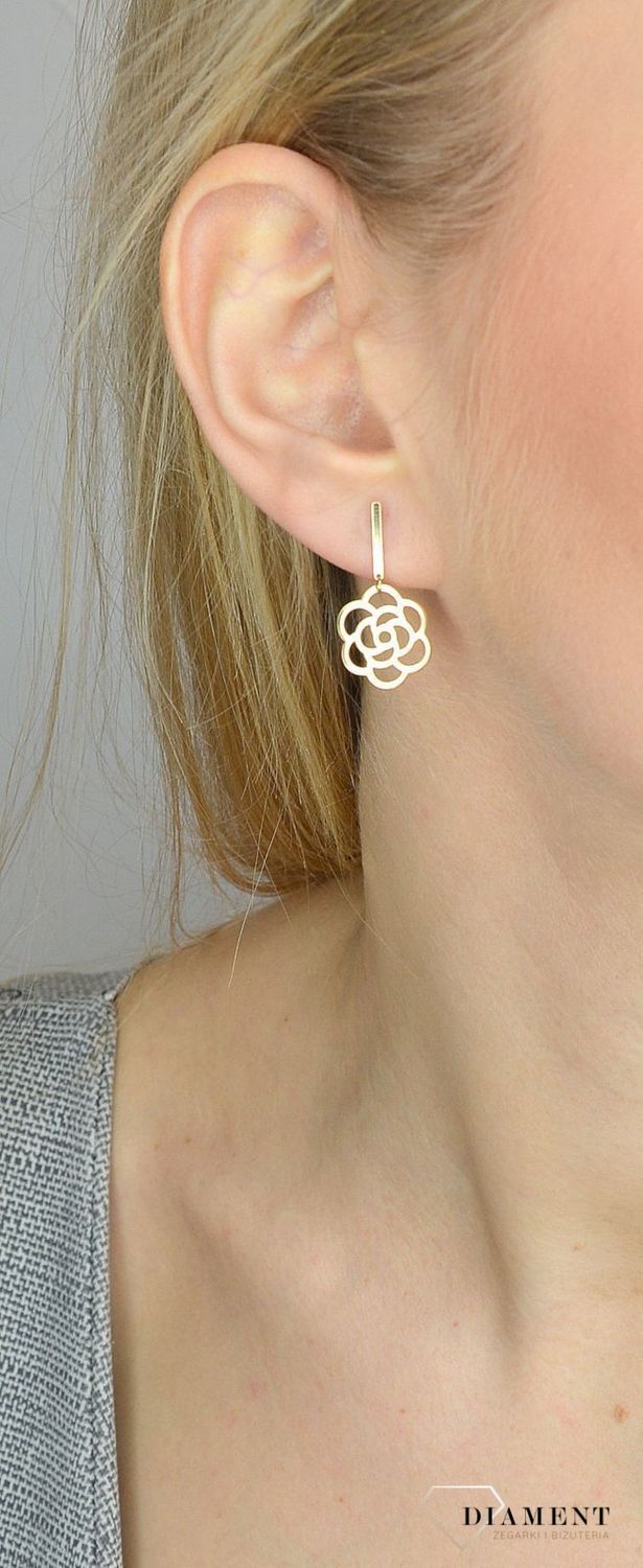 Kolczyki złote 585 ' wiszące ażurowe kwiaty'  ZW-Z-000-N00-FA17202.jpg