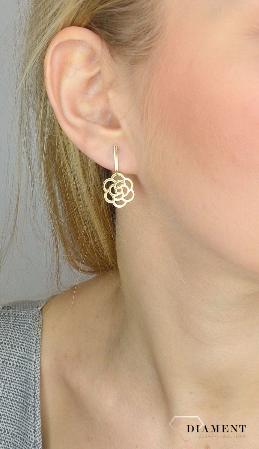 Kolczyki złote 585 ' wiszące ażurowe kwiaty'  ZW-Z-000-N00-FA17202.jpg