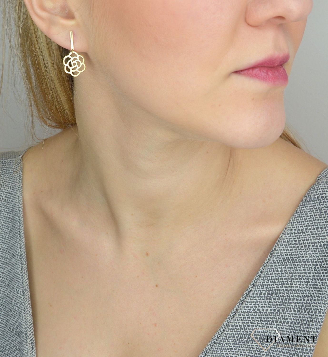 Kolczyki złote 585 ' wiszące ażurowe kwiaty'  ZW-Z-000-N00-FA17202.jpg